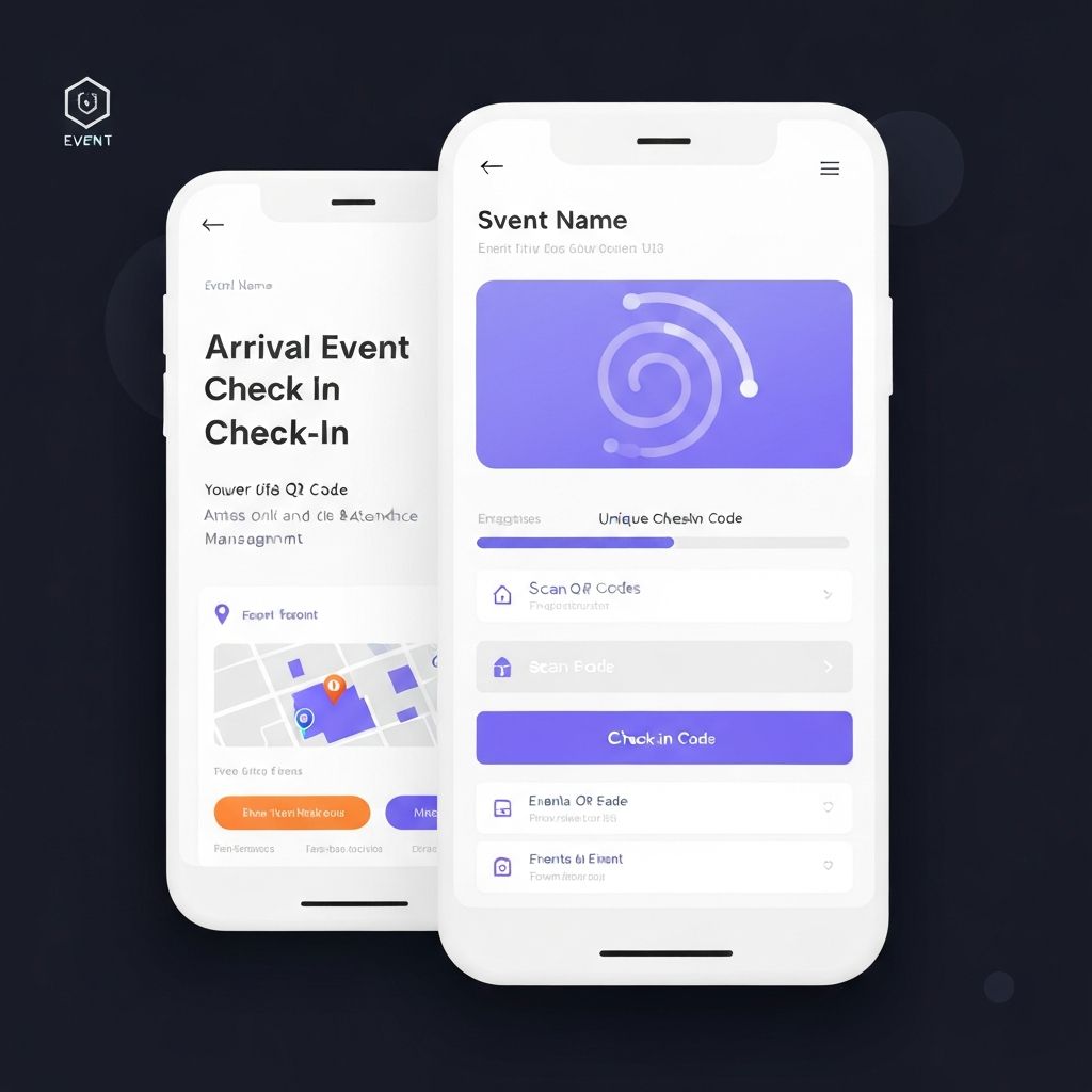 Interface do aplicativo de check-in